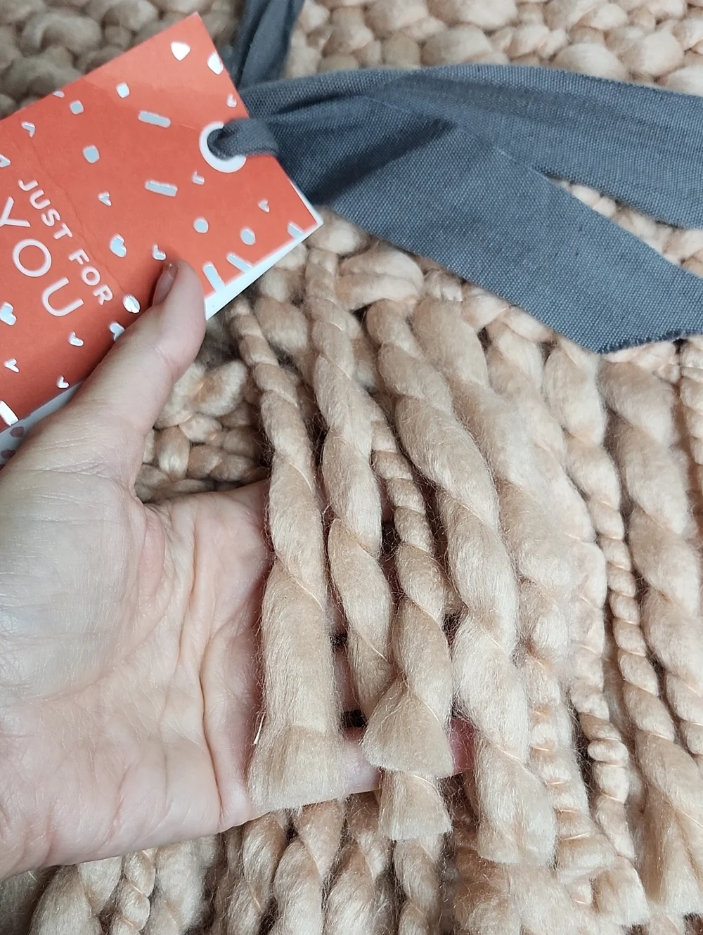 👉*NWT* ARTISAN CRAFTED WEST ELM SOLID BASKETWEAVE KNIT THROW ~BLUSH ~50